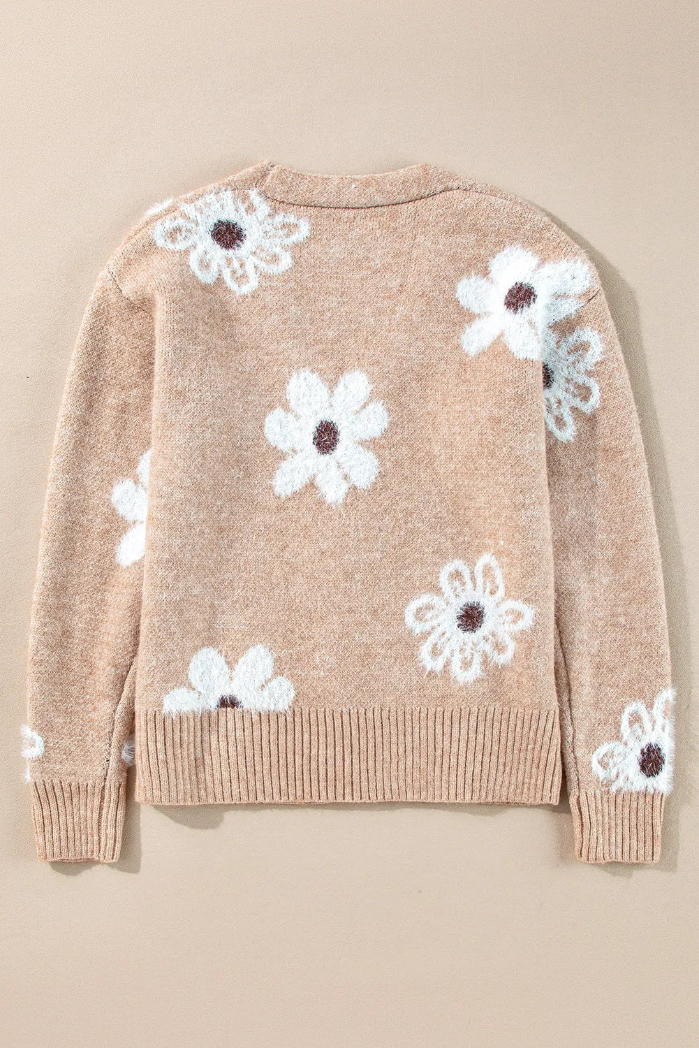 Flower Button Up Long Sleeve Cardigan-Versatile