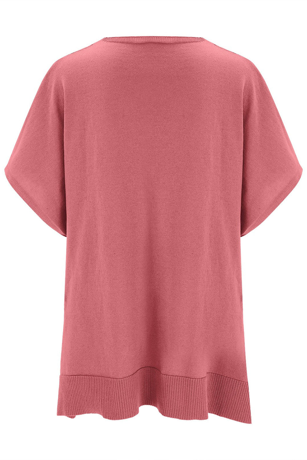 Slit V-Neck Half Sleeve Knit Top-Stylish