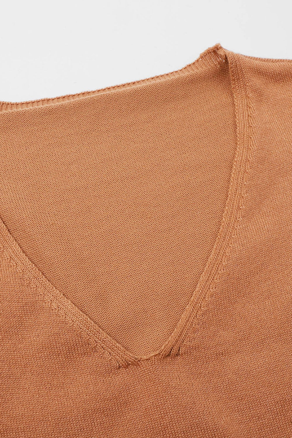 Slit V-Neck Half Sleeve Knit Top-Stylish