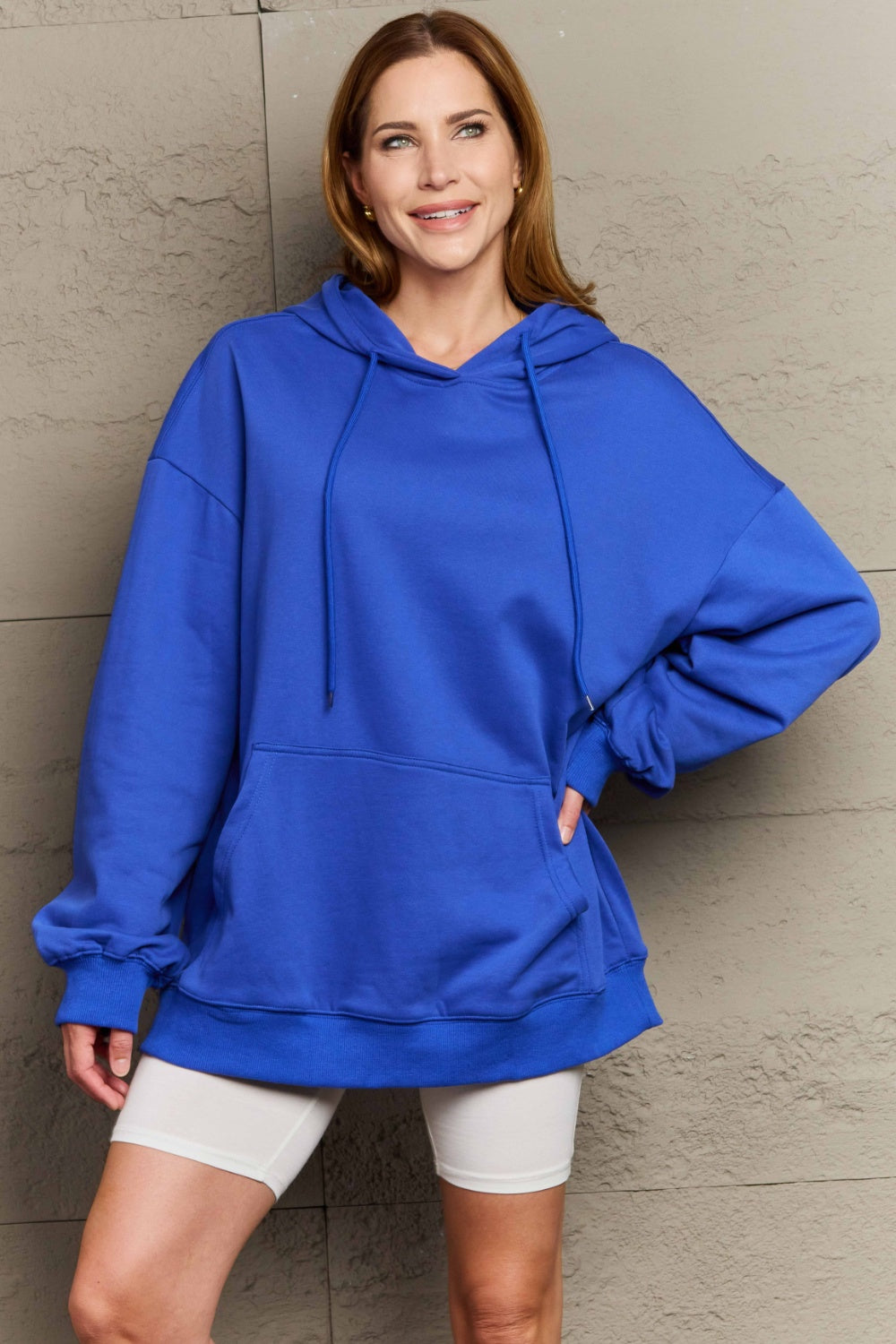 Full Size Drawstring - Long Sleeve Hoodie