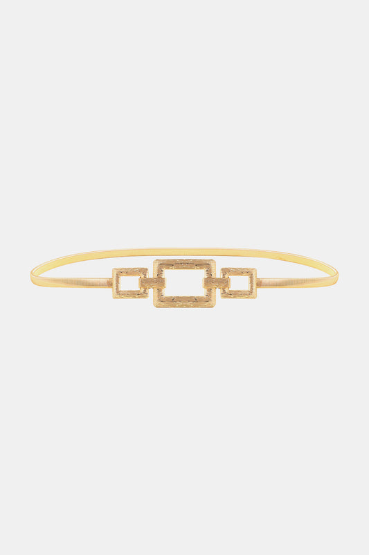 Square Shape Zinc Alloy Buckle Iron Belt