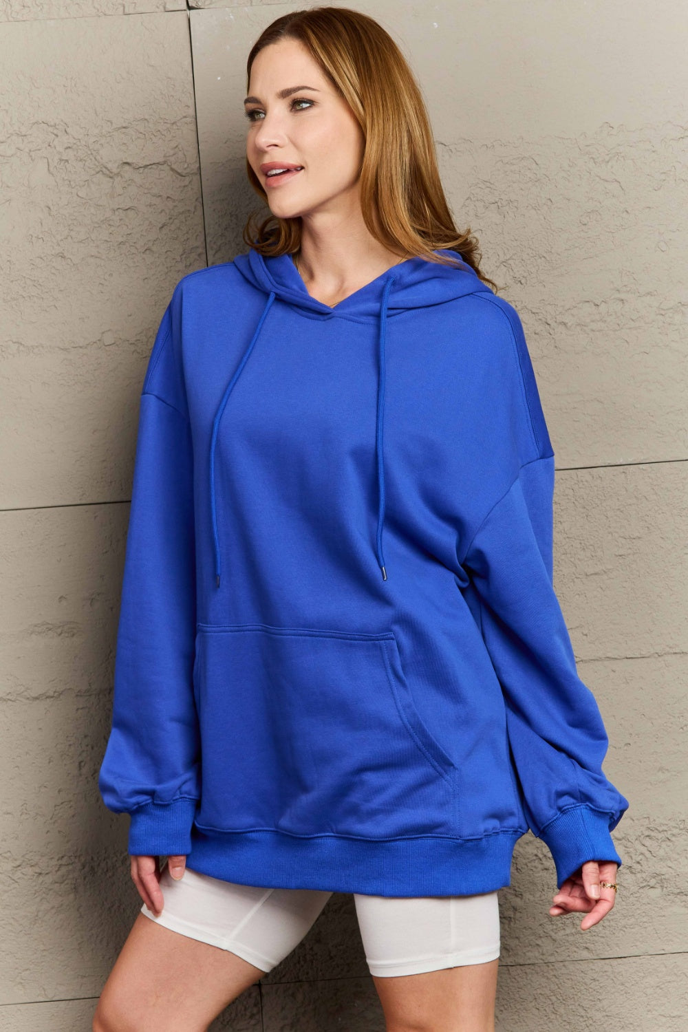 Full Size Drawstring - Long Sleeve Hoodie