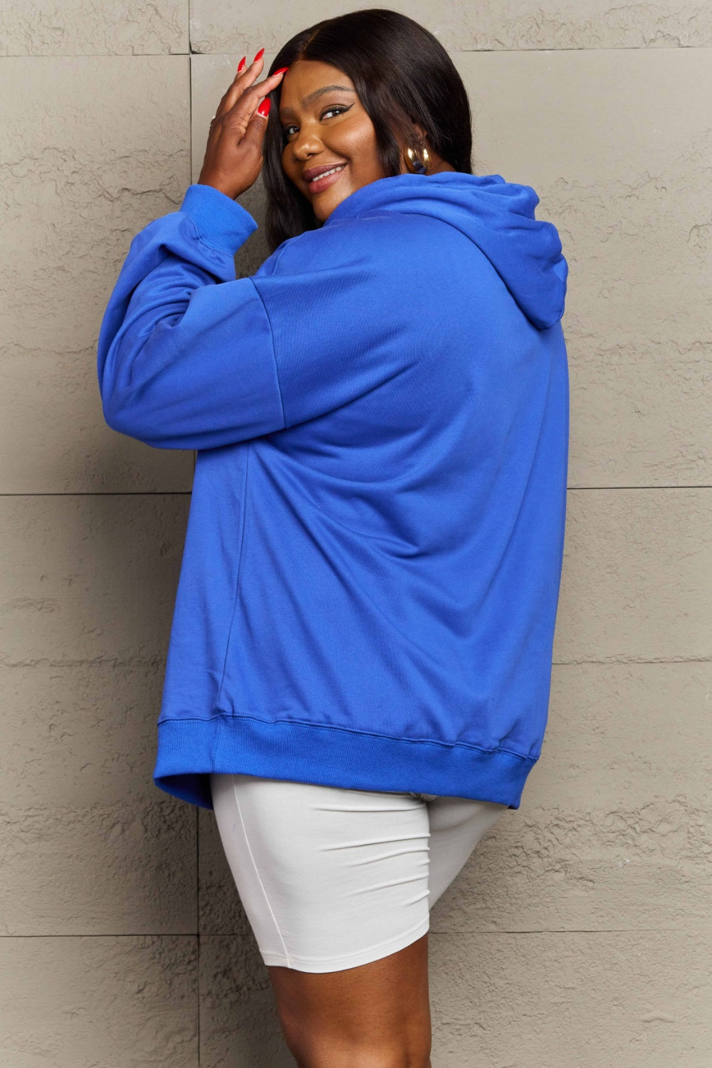 Full Size Drawstring - Long Sleeve Hoodie