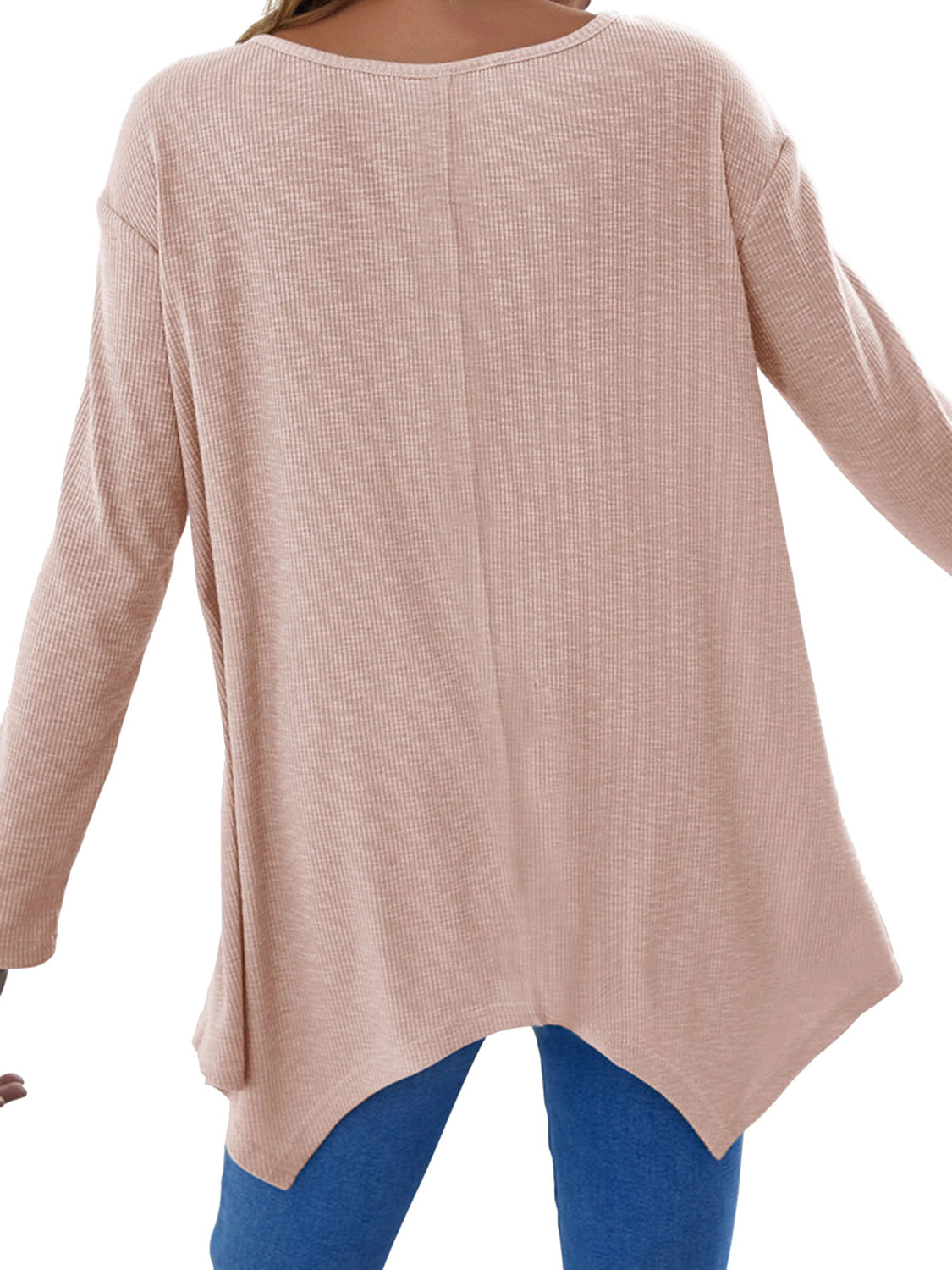 Full Size V-Neck Long Sleeve T-Shirt Comfortable