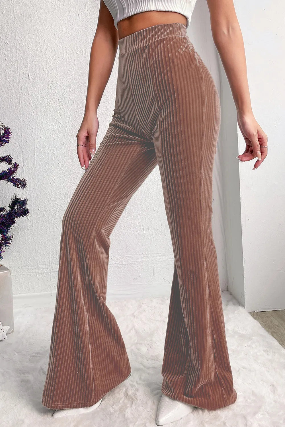 High Waist Bootcut Pants-Flattering-Fashion