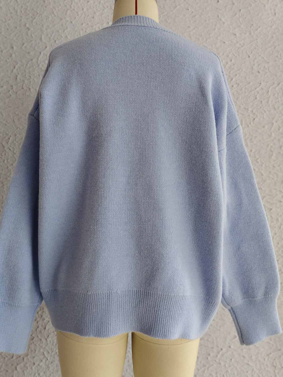 Flower Round Neck Long Sleeve Sweater Cozy