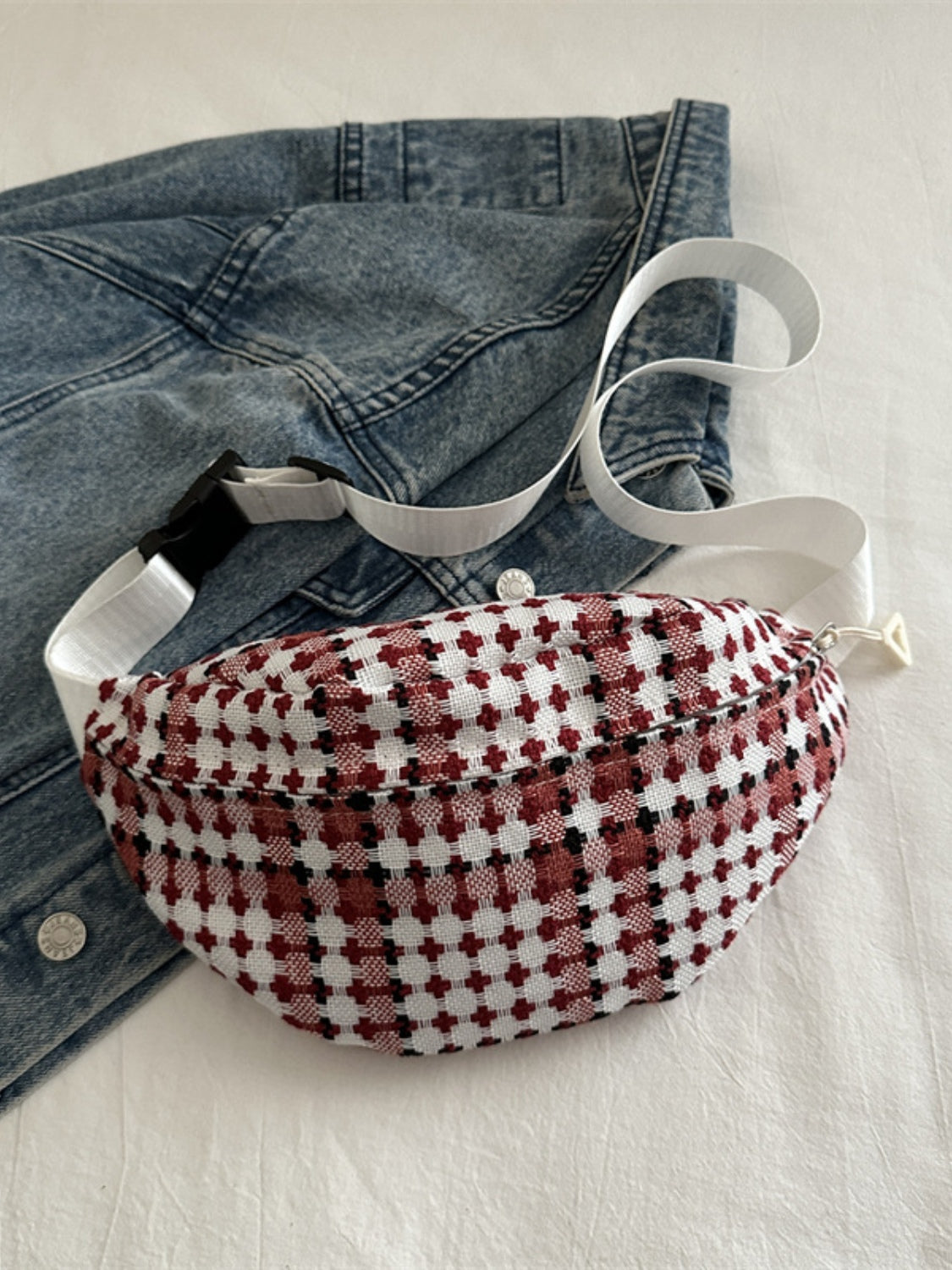 Plaid Wide Strap Crossbody Bag-Statement piece