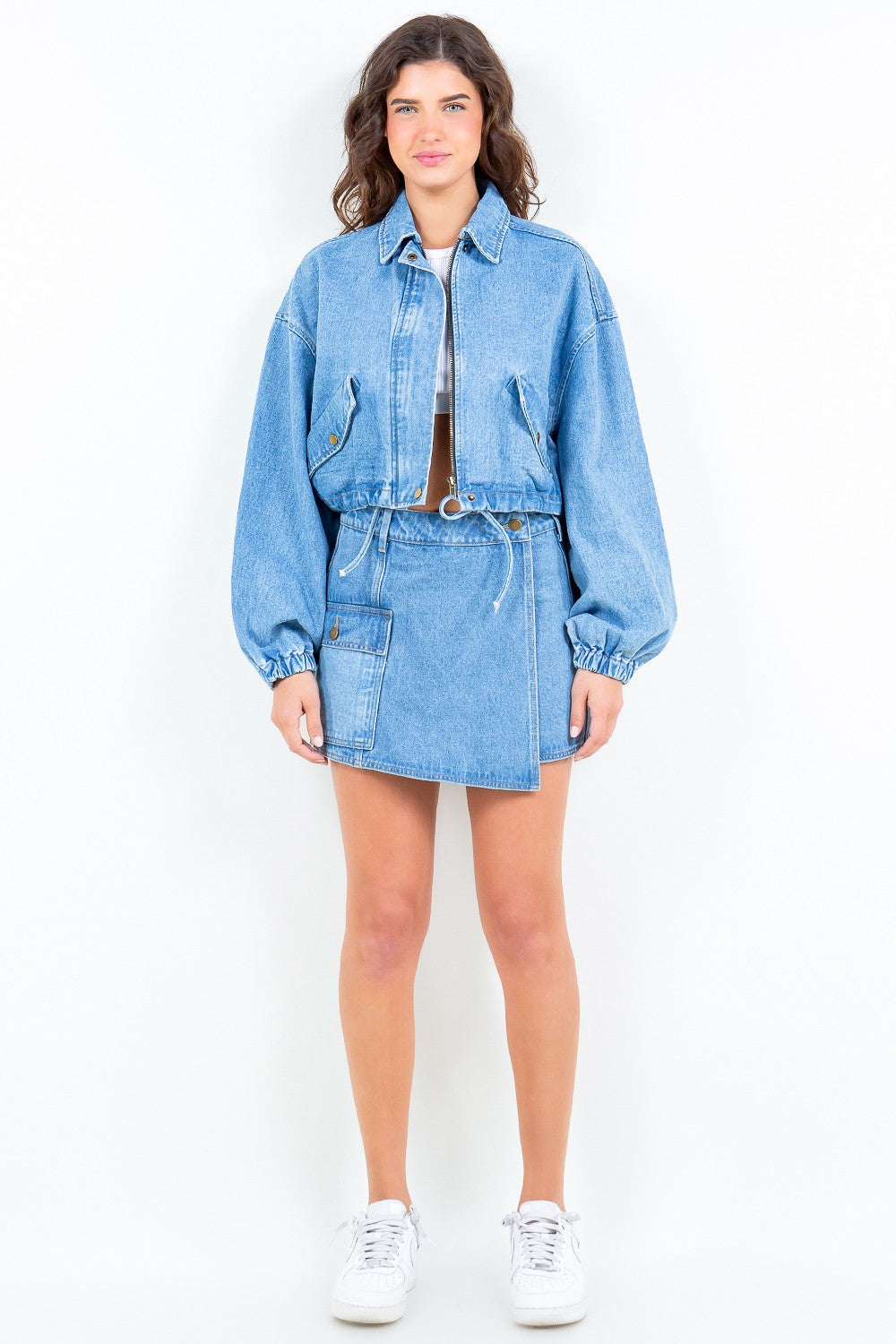 American Bazi Cargo Pocket Denim Skort-Versatile