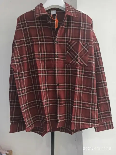 Autumn Vintage Plaid Shirts Charming Flair