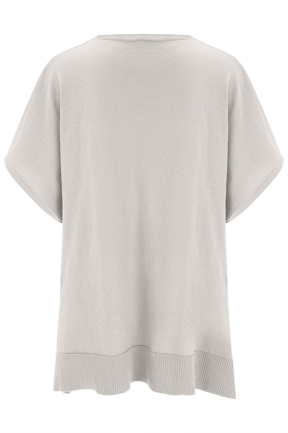 Slit V-Neck Half Sleeve Knit Top-Stylish