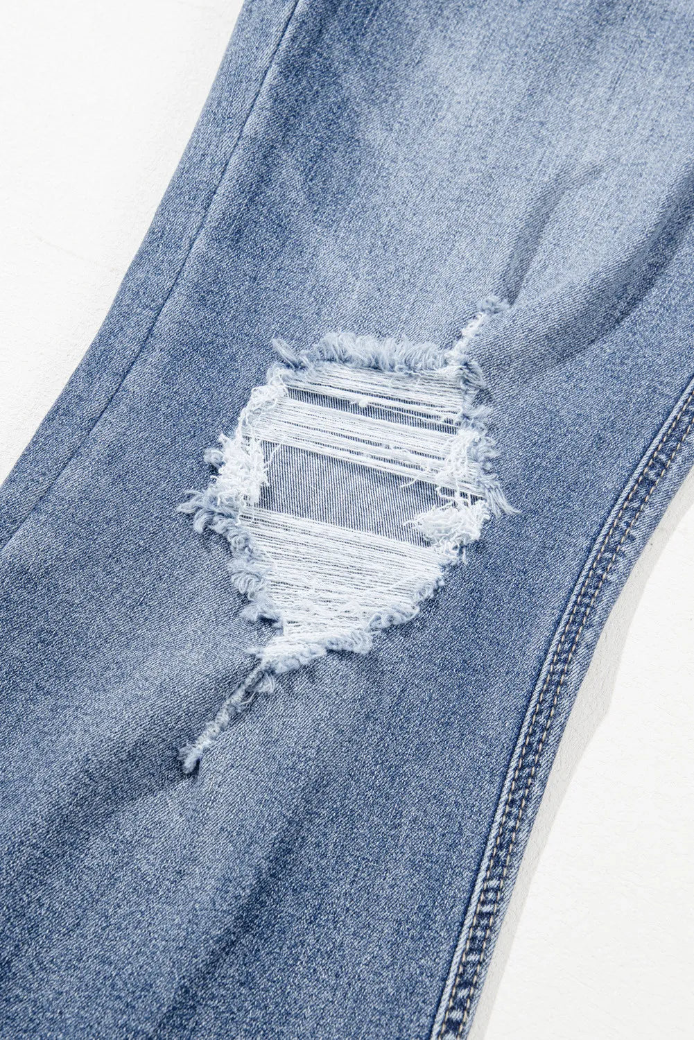 Distressed Raw Hem Bootcut Jeans Flared Fashion