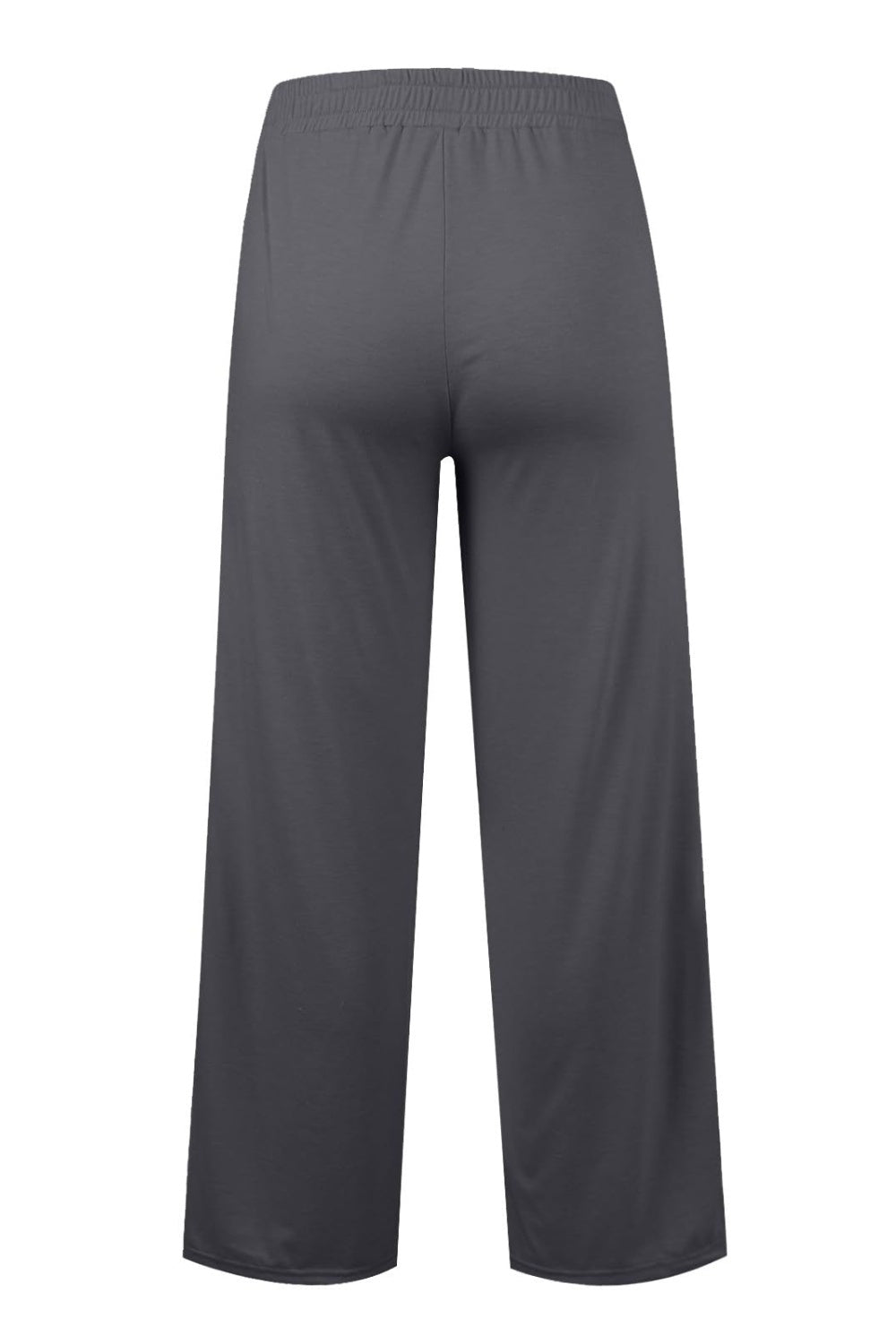 Drawstring Elastic Waist - Wide Leg Pants