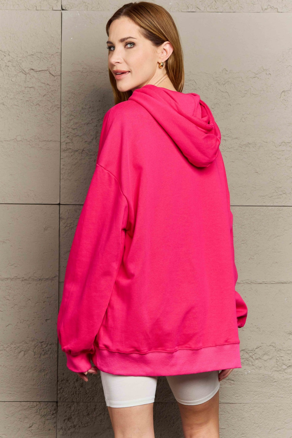 Full Size Drawstring - Long Sleeve Hoodie