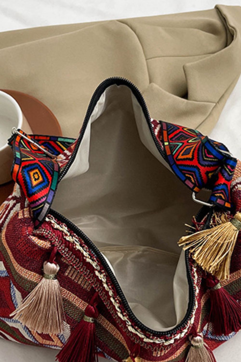 Tassel Adjustable Strap Shoulder Bag Crossbody